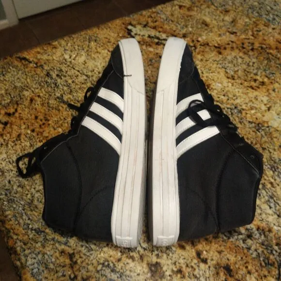 Adidas VS Set Mid Athletic Sneaker Black White Casual Shoes Men's Sz 7.5 BB9890