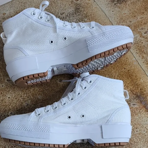 Adidas | White High Top Platform Sneakers Nizza