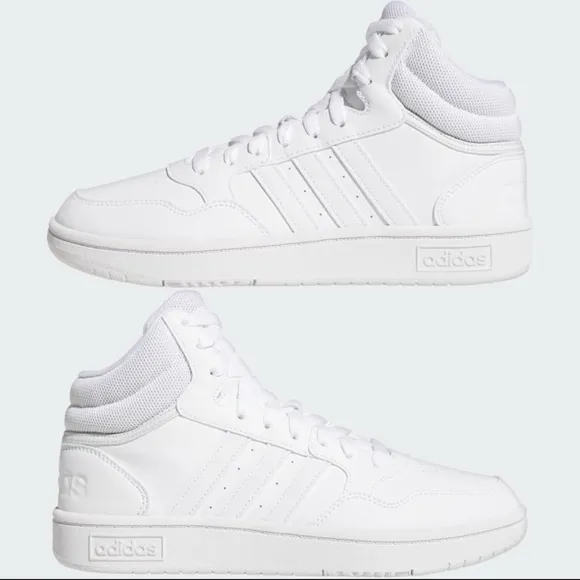adidas Women 8 White Hoops 3.0 Mid Classic Shoes Tennis Shoes Sneakers Run SR6