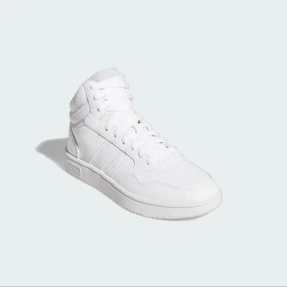 adidas Women 8 White Hoops 3.0 Mid Classic Shoes Tennis Shoes Sneakers Run SR6