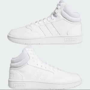 adidas Women 8 White Hoops 3.0 Mid Classic Shoes Tennis Shoes Sneakers Run SR6