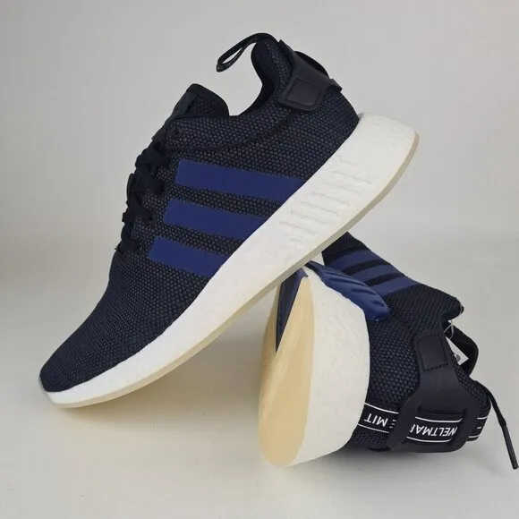 Adidas Women's NMD R2 Sports Sneakers Athletic Shoes Black Blue SZ 10