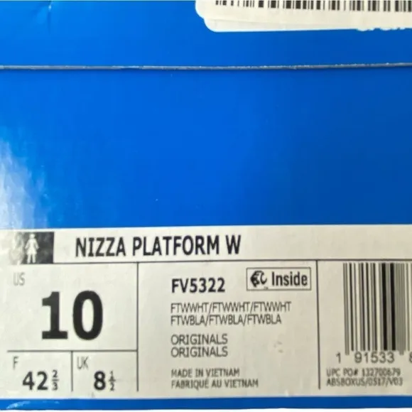 adidas Women's sz 10 White Nizza Platform Sneaker New in Box