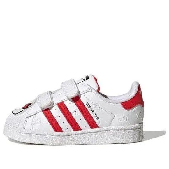 Adidas x hello Kitty Superstar CF1 GV8863 White Red 4K 19 3K Toddler Sneaker