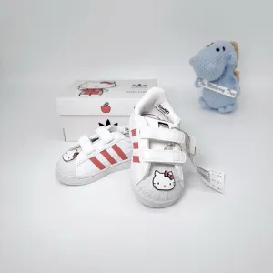 Adidas x hello Kitty Superstar CF1 GV8863 White Red 4K 19 3K Toddler Sneaker