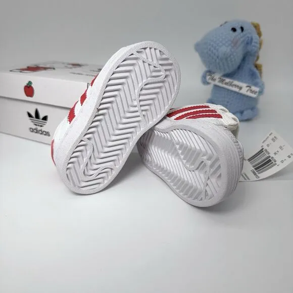 Adidas x hello Kitty Superstar CF1 GV8863 White Red 4K 19 3K Toddler Sneaker