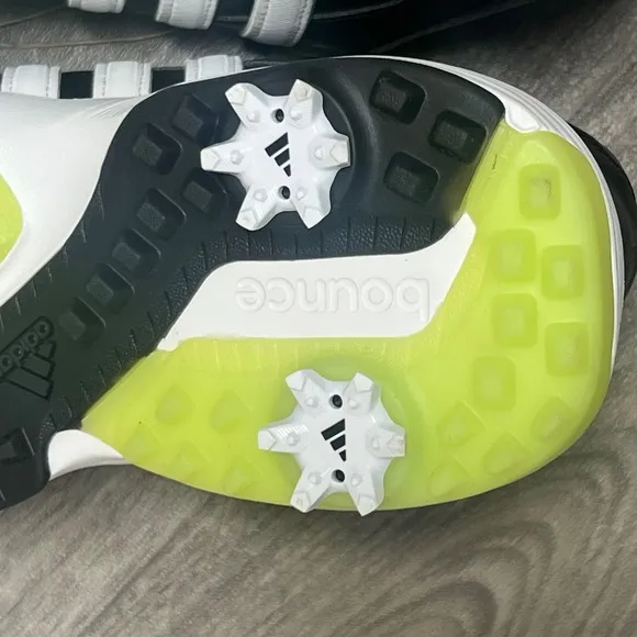 Adidas Youth 4.5 Golf Shoes Spiked Black White Performance Comfort Size