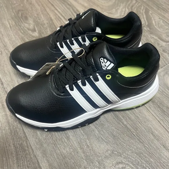 Adidas Youth 4.5 Golf Shoes Spiked Black White Performance Comfort Size