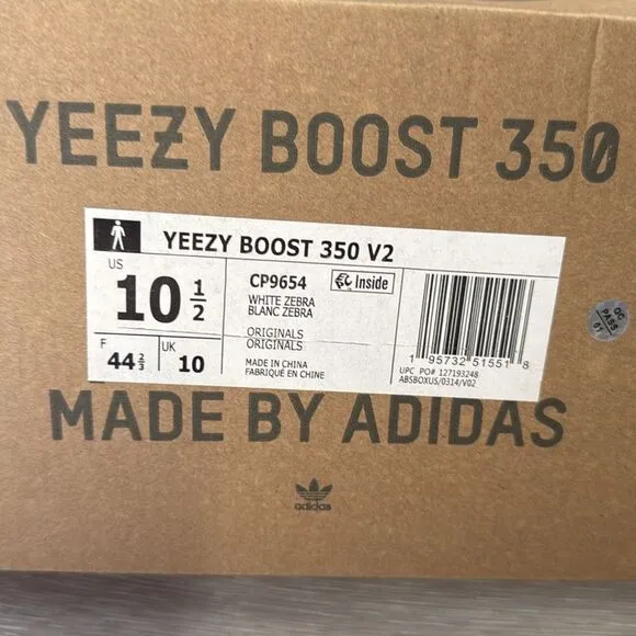 adidas Yeezy Boost 350 V2 Shoes White size 10.5 Nwt in Box