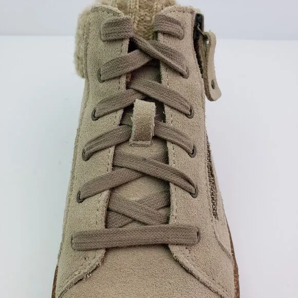 Aetrex Bonnie Arch Support Womens Size 8.5 Beige Leather Suede Ankle Boots Shoes