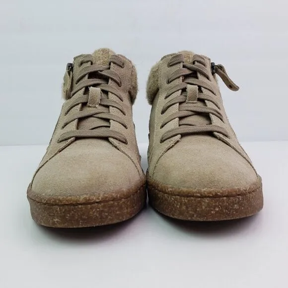 Aetrex Bonnie Arch Support Womens Size 8.5 Beige Leather Suede Ankle Boots Shoes