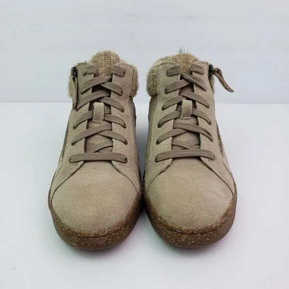 Aetrex Bonnie Arch Support Womens Size 8.5 Beige Leather Suede Ankle Boots Shoes