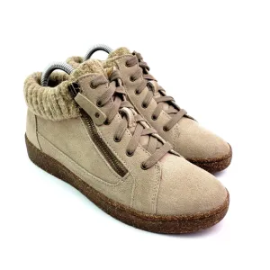 Aetrex Bonnie Arch Support Womens Size 8.5 Beige Leather Suede Ankle Boots Shoes