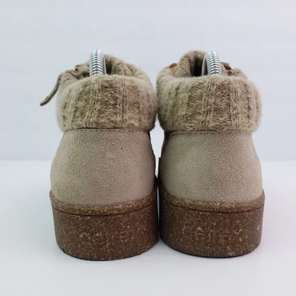 Aetrex Bonnie Arch Support Womens Size 8.5 Beige Leather Suede Ankle Boots Shoes