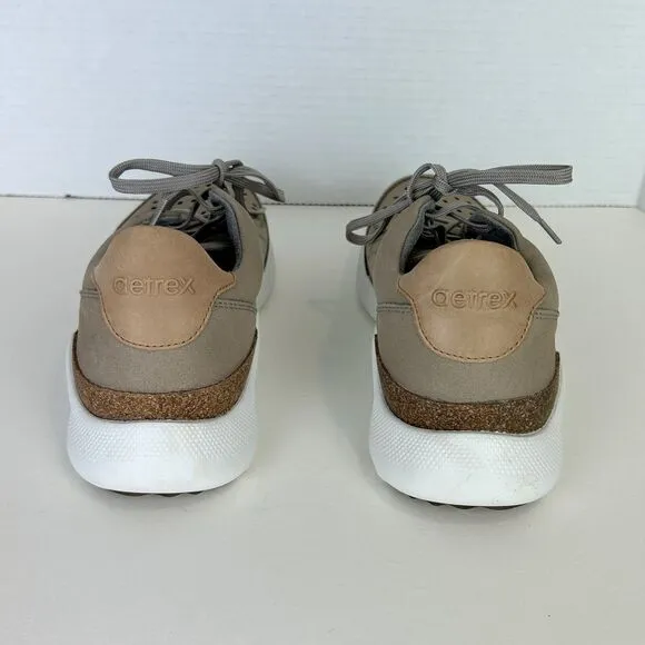 Aetrex Laura Arch Support Sneakers Beige Suede Tennis Shoes Orthotic Cushioned 9