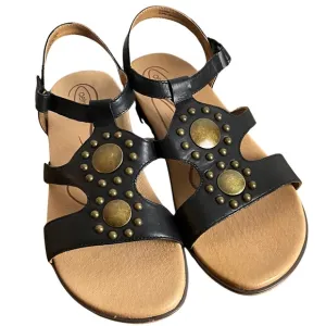 Aetrex Vivian Black Leather Sandal, New in Box, EU Size 42