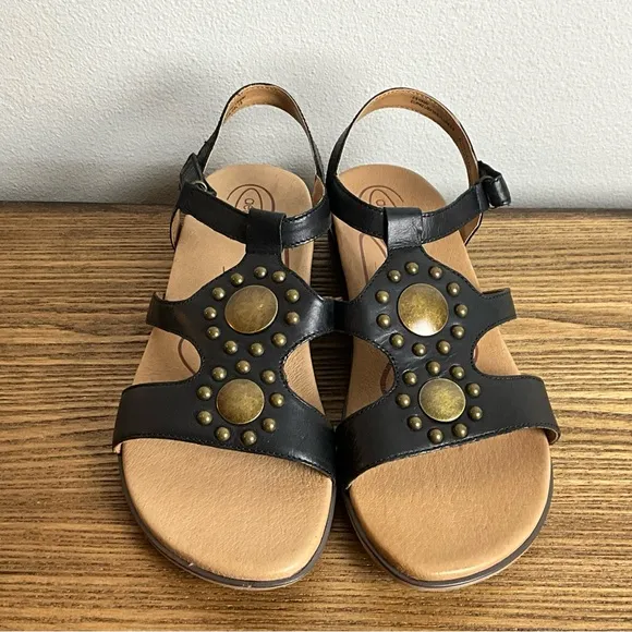Aetrex Vivian Black Leather Sandal, New in Box, EU Size 42