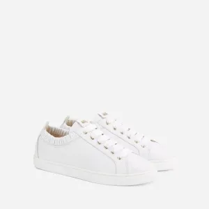 AGL Suzie made in Italy white scrunchie ribbon leather sneakers