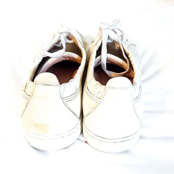 AGL Suzie made in Italy white scrunchie ribbon leather sneakers