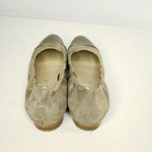 AGL ATTILIO GIUSTI LEOMBRUNI Size 7 US Ginger Gold Ballet Flats Shoes 37 EU