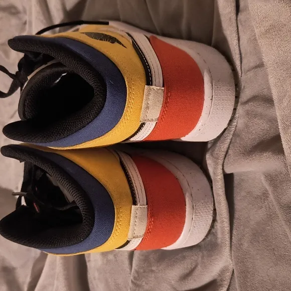 Air Jordan 1 Mid SE PS Multi-Color Canvas Sneakers, 5Y