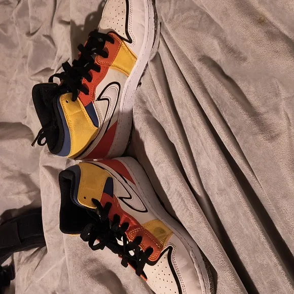Air Jordan 1 Mid SE PS Multi-Color Canvas Sneakers, 5Y
