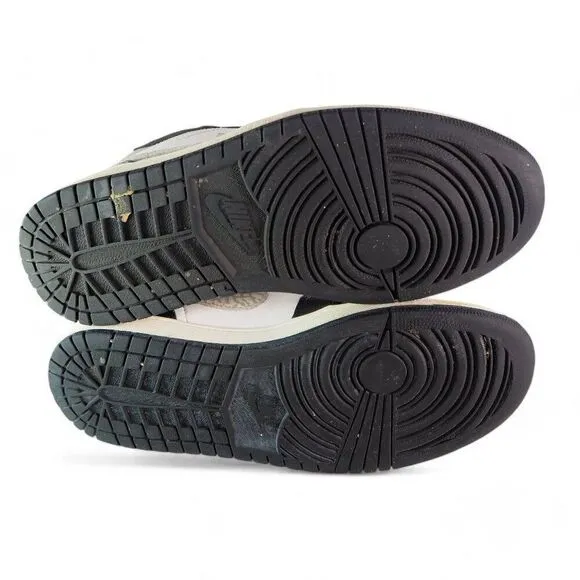 Air Jordan 1 Strap Low 'Black Matte Silver' Sneakers 574420-003 Men's 8.5