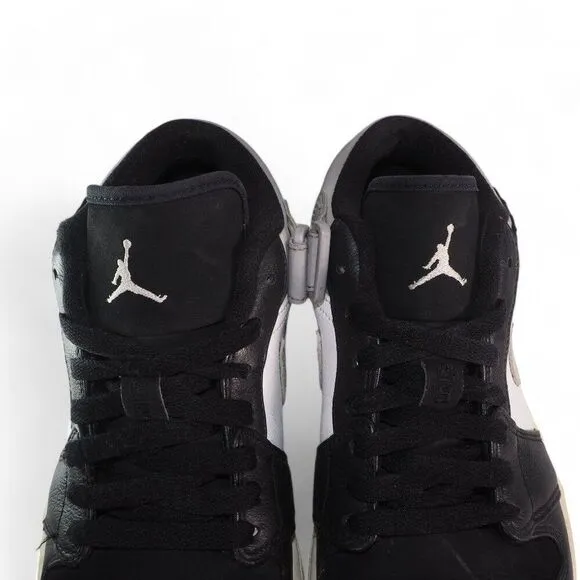 Air Jordan 1 Strap Low 'Black Matte Silver' Sneakers 574420-003 Men's 8.5