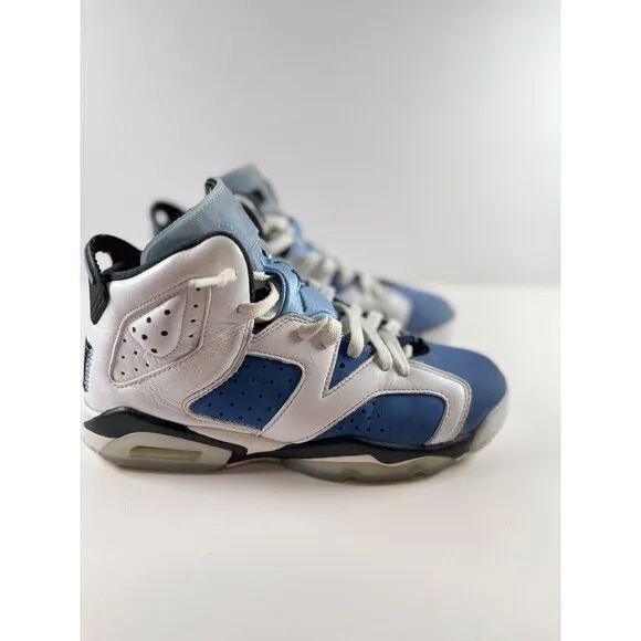 Air Jordan 6 Retro GS UNC Kids Shoes Blue Athletic Sneaker US 6.5Y 384665-410