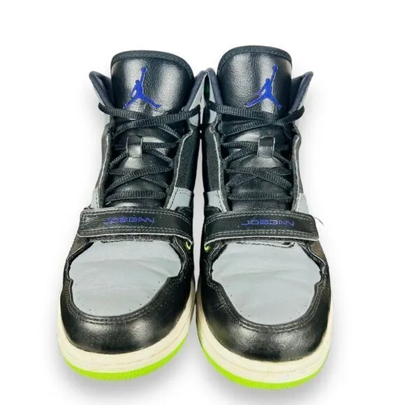 Air Jordan 1 Flight Black / Grey / Lime 630919-070 Rare Youth 6.5