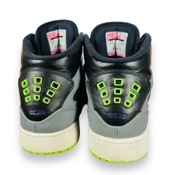 Air Jordan 1 Flight Black / Grey / Lime 630919-070 Rare Youth 6.5