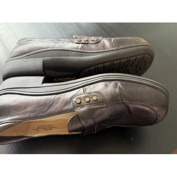 Alegria by PG Lite Leather Slip On Loafer Shoes Brown Tay-617 EU 39 US 9