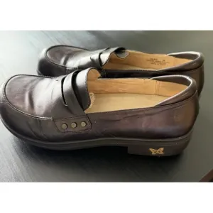 Alegria by PG Lite Leather Slip On Loafer Shoes Brown Tay-617 EU 39 US 9