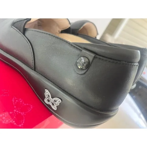 Alegria Keli Black Nappa Shoes Women's Size 41 Slip on Comfort Clog Nurses
