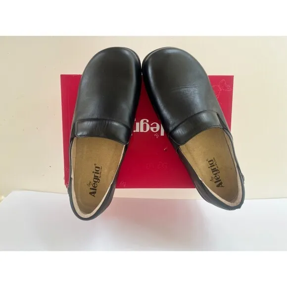 Alegria Keli Black Nappa Shoes Women's Size 41 Slip on Comfort Clog Nurses