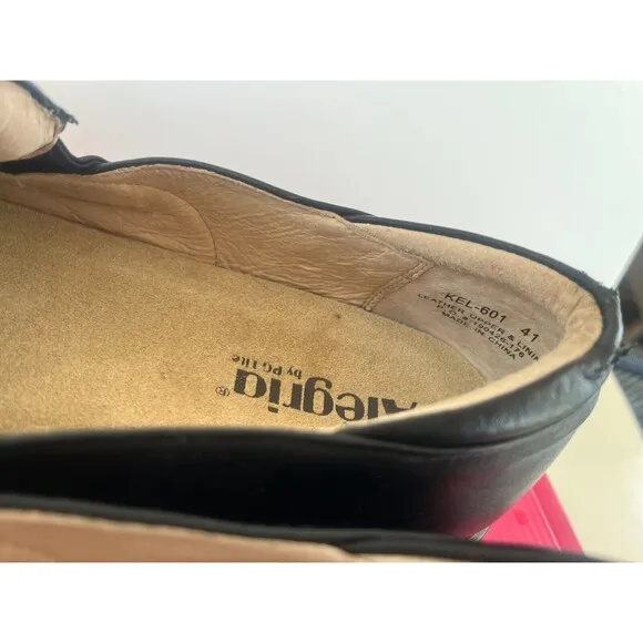 Alegria Keli Black Nappa Shoes Women's Size 41 Slip on Comfort Clog Nurses