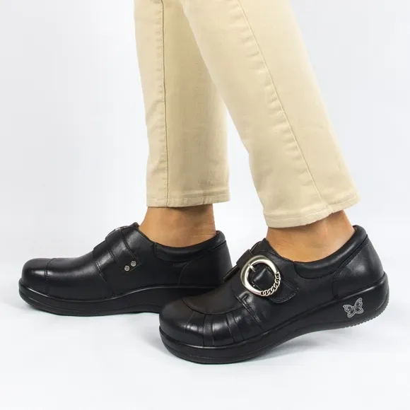 Alegria Khloe Black Nappa Professional Shoes 39
