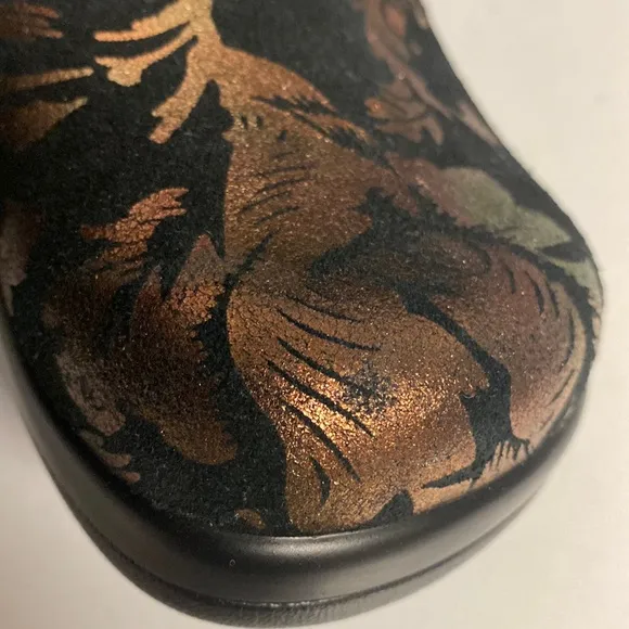 Alegria PG Lite Black Suede Floral Pattern Leather Slip On Shoes Size 39