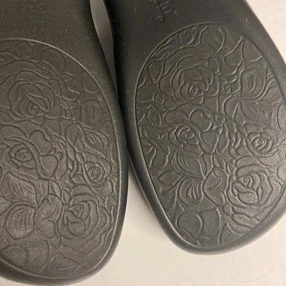 Alegria PG Lite Black Suede Floral Pattern Leather Slip On Shoes Size 39