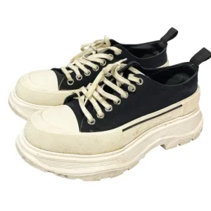 Alexander McQueen Low Top Sneakers Canvas TREAD SLICK Size 10 Black 697072