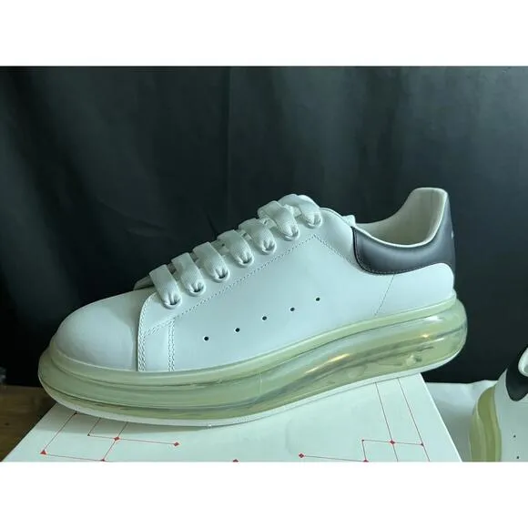 ALEXANDER MCQUEEN Men's Oversized Transparent Sole Sneakers SZ 44/11 WHITE/BLACK