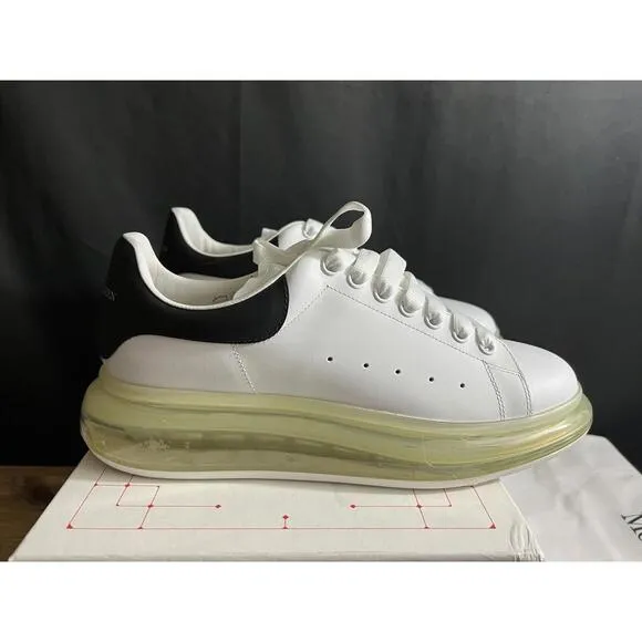 ALEXANDER MCQUEEN Men's Oversized Transparent Sole Sneakers SZ 44/11 WHITE/BLACK