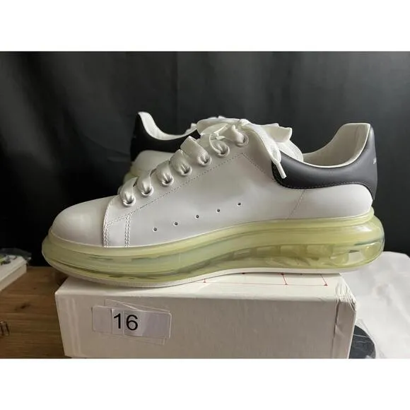 ALEXANDER MCQUEEN Men's Oversized Transparent Sole Sneakers SZ 44/11 WHITE/BLACK