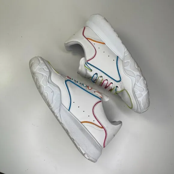 Alexander McQueen Women's Court White/Multicolor Low Top Sneakers Shoe Size 38C