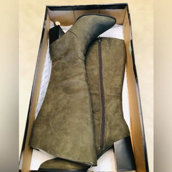 Alfani Womens Wylde Faux Suede Block Heel Knee-High Boots Size 9M