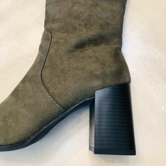 Alfani Womens Wylde Faux Suede Block Heel Knee-High Boots Size 9M
