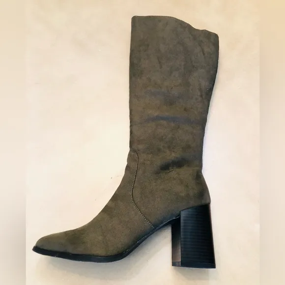 Alfani Womens Wylde Faux Suede Block Heel Knee-High Boots Size 9M