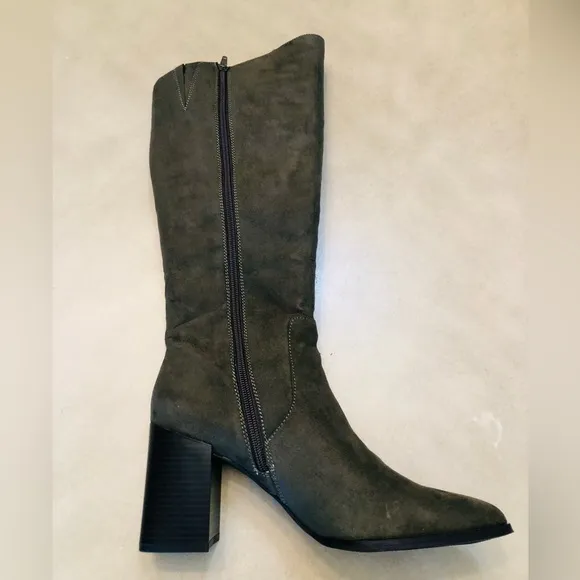 Alfani Womens Wylde Faux Suede Block Heel Knee-High Boots Size 9M