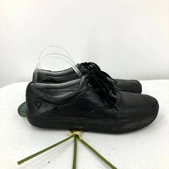 Align Nurse Mates Black Leather Lace Up Health Care Orthotic Fleet Sneaker Shoes
