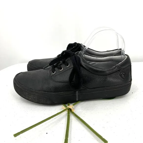 Align Nurse Mates Black Leather Lace Up Health Care Orthotic Fleet Sneaker Shoes